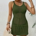 thumbnail image 2 of FhsagQ Robe de Plage pour Femmes Grande Taille Culottes Courtes Mode Col Rond Creux Transparent Robe Courte Sexy Rouge Sans Entrejambe Vert Taille Unique, 2 of 7