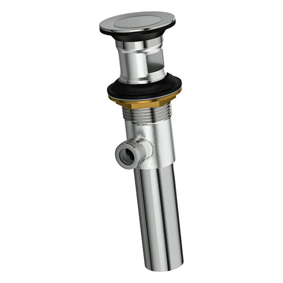 HIBIBUD Pop Up Sink Drain Stopper Assembly with Ball Lift Rod and Overflow,Solid Brass Bathroom Pop Up Drain Assembly for Vanity Vessel Sink