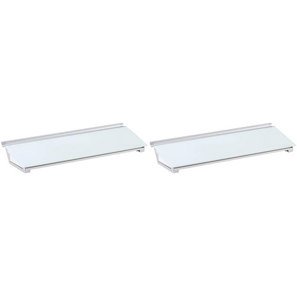 Ordinateur de Bureau en Verre, 18 Pouces x 6 Pouces, Tableau Blanc, Surface Effaçable à Sec, Surface Blanche (GDP186), 2 Ensembles