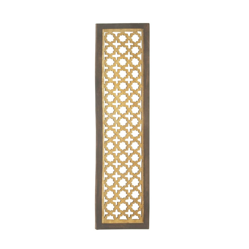 Adorable Wood Metal Gold Wall Panel