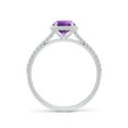 thumbnail image 2 of ANGARA Natural Amethyst Twist Rope Split Shank Ring in 14K White Gold for Women (Size-6mm) | February Birthstone, Birthday, Anniversary, Jewelry Gift for Women | Natural Amethyst Ring, 2 of 10