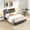 Dark Gray, variant on Harper & Bright Designs Queen Size Platform Bed with Drawers and Upholstered Headboard, Wood Platform Bed Frame with USB Charging Statione and LED Lights for Bedroom, Brown Gray