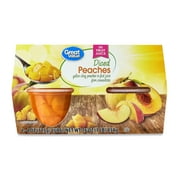 Great Value Diced Peaches in Juice, 4 oz, 4 Count