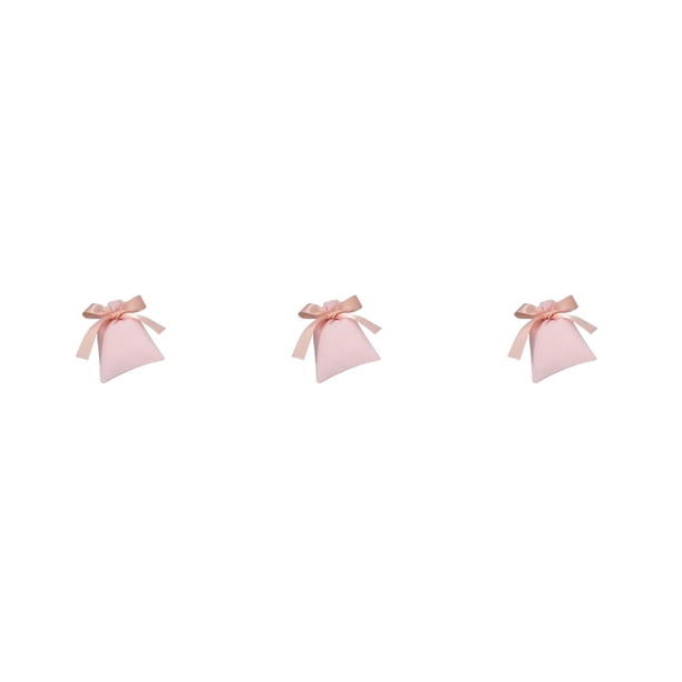 Bolsa de joyería Inteprter Cordón Embalaje Organizador Anillo Pendientes Rosa claro 7*9cm 3piezas