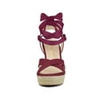 thumbnail image 6 of BLISSFUL STEP Women's Crisscross Espadrille Platform Lace Up Wedge Sandals, 6 of 7