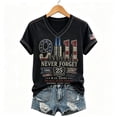 thumbnail image 4 of Never Forget 911 25th Anniversary Tshirt Women Patriotic Memorial Graphic Tee Vintage 911 Memorial 25th Anniversary Tops, 4 of 4