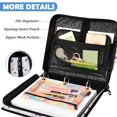 thumbnail image 5 of Zipper Binder with Shoulder Strap 2 inch 3 Ring Waterproof File Folder Organizer Bag 500 Sheet Purple Wildflower Pattern, 5 of 8