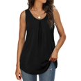 thumbnail image 4 of Baqcunre Tank Tops Women's Fashion Solid Round Neck Swallowtail Sleeveless Top Going Out Tops Plus Size Tops Black L, 4 of 9