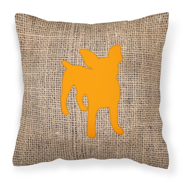 "Caroline's Treasures BB1108-BL-OR-PW1818 Almohada decorativa de arpillera y naranja de chihuahua, 18" x 18 ", multicolor" Caroline's Treasures BB1108-BL-OR-PW1818