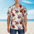 thumbnail image 2 of Honeii Rose Flowers Print Men’s Hawaiian Shirt,Classic Button-Down Short Sleeve Shirt, for Beach, Vacation, and Outdoor Activities,Small, 2 of 7