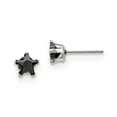 thumbnail image 2 of Stainless Steel Polished 6mm Black Star CZ Stud Post Earrings, 2 of 7
