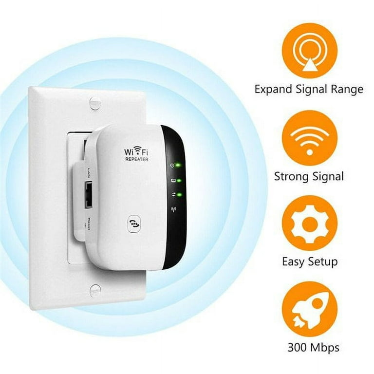 300Mbps Wireless WiFi Repeater / Extender / AP / WI-FI Signal Range  Amplifier / Booster, Mini 2.4Ghz Portable Wifi Signal Range Extender with  WPS for Router Home, White/Black 