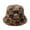 Brown, variant on YAOBAMM Women Hat Women Winter Fisherman Hat Letter Plaid Color Matching Thick Plush Flat Top Windproof Warm Lady Bucket