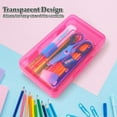 thumbnail image 2 of Plastic Pencil Box, Large Capacity Clear Pencil Case, 1 Pack Hard Pencil Case, Clear Crayon Box with Snap-tight Lid Stackable Design, Plastic Storage Box for Office Supplies, Transparent, 2 of 9