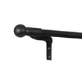 thumbnail image 2 of Smart Rods No Measuring Easy Install Adjustable Cafe Window Rod with Decorative Ball Finials, 18 to 48 Inch, Black, 2 of 5