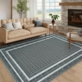 thumbnail image 2 of Garvee 5'x7' Bordered Print Area Rug Washable Rugs, Non Slip Modern Geometric Rug Stain Resistant Indoor Carpet for Living Room Bedroom Dining Room, Gray, 2 of 8