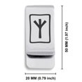 thumbnail image 2 of Stainless Steel Elder Futhark Elhaz Rune Classic Slim Money Clip Credit Card Holder, 2 of 2