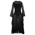 thumbnail image 3 of Nnhblu Maxi Dress Gowns and Evening Dresses Medieval Women Skirt Long Sleeve Round Neck Lace Court Dress Gothic Clothes for Women Black S, 3 of 6