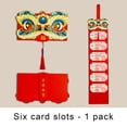 thumbnail image 4 of Bewildely Paquete rojo plegable de repuesto con patrón de animales de dibujos animados, 6 ranuras, paquetes para el hogar de estilo chino, Kits de decoración para fiestas Tipo 4, 4 of 6