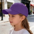 thumbnail image 2 of Rggeeun Toddler Baseball Cap Solid Color with Brim Sun Hat Soft Lightweight Breathable Summer Hat Boys and Girls Streetwear Cozy,Purple,1-2 Years, 2 of 4