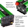 thumbnail image 5 of 5000W 10000W Peak Pure Sine Wave Power Inverter 12V DC to 110V AC Converter, 60Hz/50Hz, 4 AC Outlets + USB, LCD Display, Remote Control for Car, RV, Camping & Home Backup Green, 5 of 12