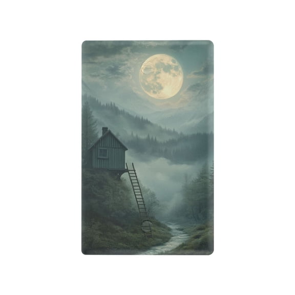 Yayeee Blank Wall Plate Cover 1-Gang 4.5"x2.7" Home Unused Decorative Outlet, Forest House