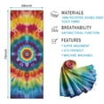 thumbnail image 2 of Colorful Rainbow Tie Dye Spiral Pattern Hot Yoga Mat Towel Non Slip for Hot Yoga - Quick-Drying Yoga Mat Cover with 4 Corner Pockets with Travel Bag - Hot Yoga Towel Non Slip 74"x26", 2 of 6
