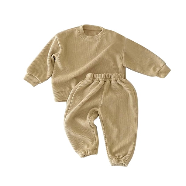 Odeerbi 3M-4Y Niños Niñas Conjuntos de Algodón Sudadera de Manga Larga Pantalones Jogger Conjunto de Dos Piezas