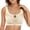 Beige, variant on IQOGKRN Women Mesh Lace Embroidery Wirefree Bra Crisscross Hollow V Neck Wide Adjustable Strap Support Bra Soft Breathable Full Coverage Bra Beige A