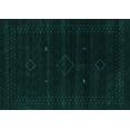 thumbnail image 1 of Ahgly Company Machine Washable Indoor Rectangle Abstract Turquoise Blue Contemporary Area Rugs, 2' x 4', 1 of 4