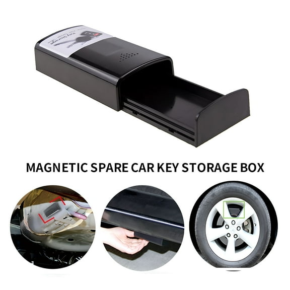 AUQ Magnetic Key Box Hide Key Holder with Strong Magnet Anti-Lost Hidden Emergency Key Box for Car Truck Home Office
