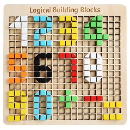 Wooden Mosaic Puzzle Pixel Board Game Stem Montessori Toys Gift Logical ...