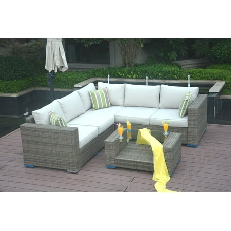 Ariel Mixed Brown 4 Piece Outdoor Patio Furniture Conversation Set Ariel Mixed Brown 4 Piece Outdoor Patio Furniture Conversation Set Garden Rattan Wicker Sofa Dining With Table And Luxury Cushions Lounge