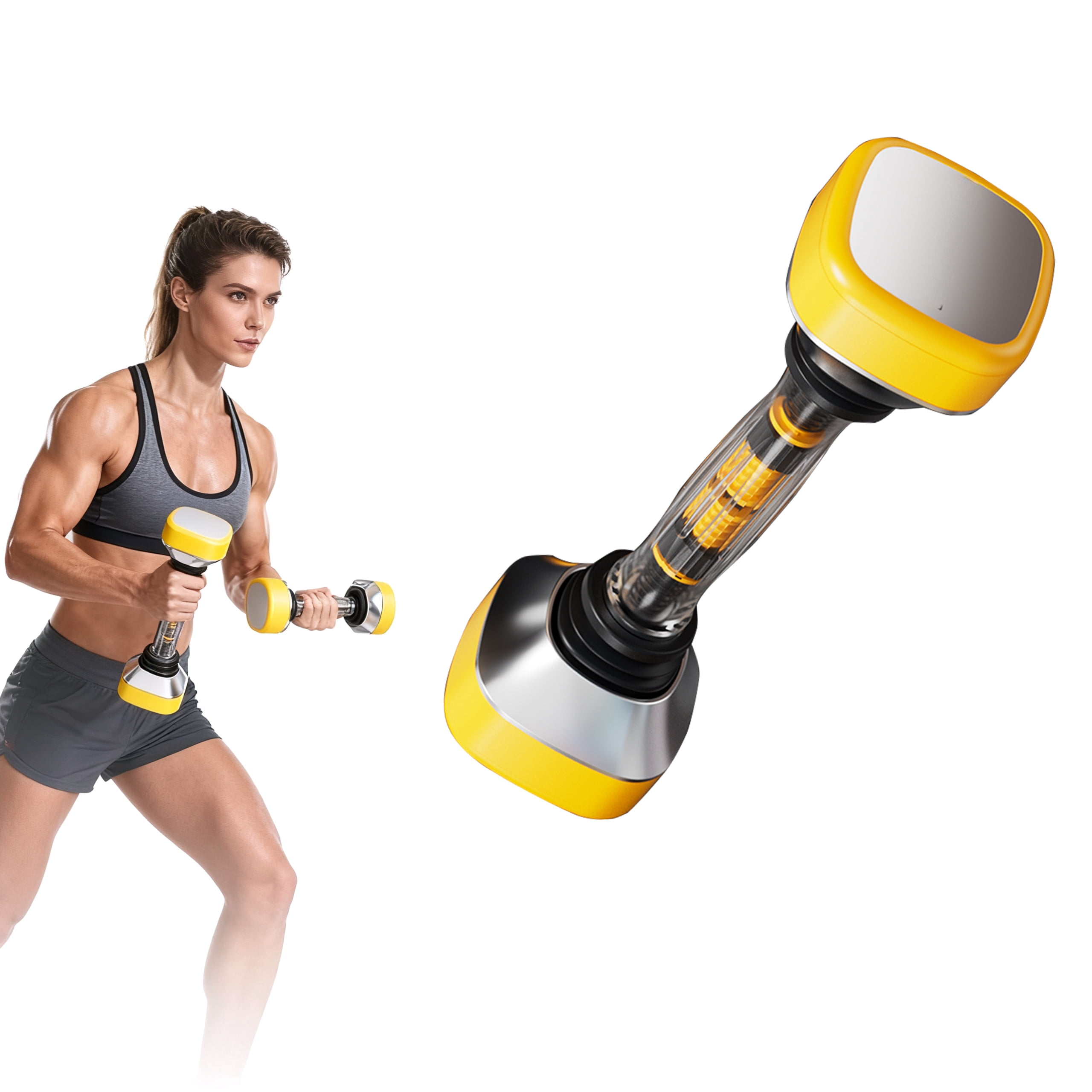 Adjustable Dumbbell Set 22-66 lbs, Shaking Weight for Full Body Workout, Home Gym Equipment for Men & Women, Adjustable Weight for Arm, Core & Chest Training Fitness Dumbbells