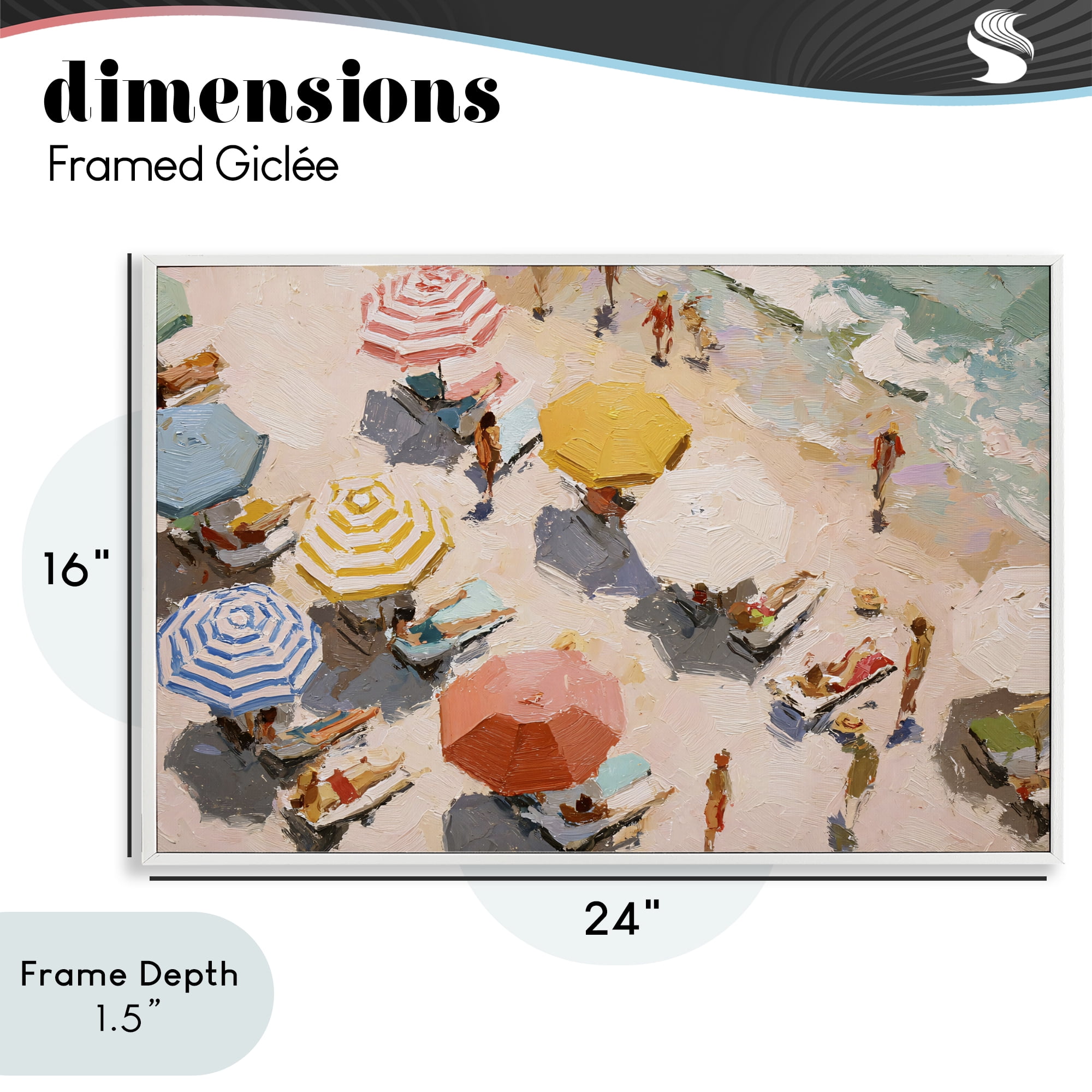 Stupell Industries Summer Beach Fun Expression White Framed Giclee Art, design by Jacky Ngan