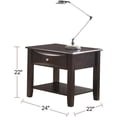 thumbnail image 4 of GZXS Wood End Desk, Small Side Table with Drawer, 2-Tiers Design, Espresso, 4 of 6