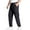 Black, variant on Coorders Men's Elastic Stretch Work Pants, Lightweight Drawstring Pants with Pockets Black, L