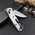 thumbnail image 3 of Everyday Folding Pocket Knife, Shaft Lock Knife with Belt Clip, Glass Reinforced Nylon Grivory Handle, Thumb Stud Manual Open (White), 3 of 7