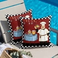 thumbnail image 5 of Chef Kitchen Throw Pillow Cover Gourmet Black White Buffalo Plaid Cotton Linen Cushion Cover Throw Pillow Case with Invisible Zipper for Couch Sofa Bed Chair Car 26x26 Inch, 5 of 14