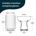 thumbnail image 2 of Libbey Stemless Margarita Glasses Set of 6, 10.25 ounces Classic Lightweight Margarita Cups, Fancy Glassware Set for Celebrations, 2 of 4
