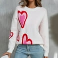 thumbnail image 5 of LbsKUS Clearance,Womens Sweatshirt Heart Graphic Long Sleeve Pullover Sweater Casual Crew Neck Print Tops Fall Pullover Shirts(White,Small), 5 of 9