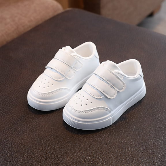 ZHOGXU Children Kids Girls Sneakers Non Slip Flat Bottom Thick Sole Comfortable Breathable Stylish Shoes For Casual Daily Wear,Wh1,12-18 Months