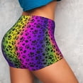 thumbnail image 5 of Yiaed Animal Paw Rainbow Print Women's Athletic Shorts Running Shorts Sporty Short High Waisted Elastic Workout Shorts for Yoga Gym Running & Sports -Large, 5 of 8