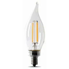 

Feit Electric Feit Electric BPCFC60/927CA/FIL 2-Pack Led Bulb Decorative Flame Tip Lamp 60 W Equivalent E12 Lamp Base Dimmable Clear