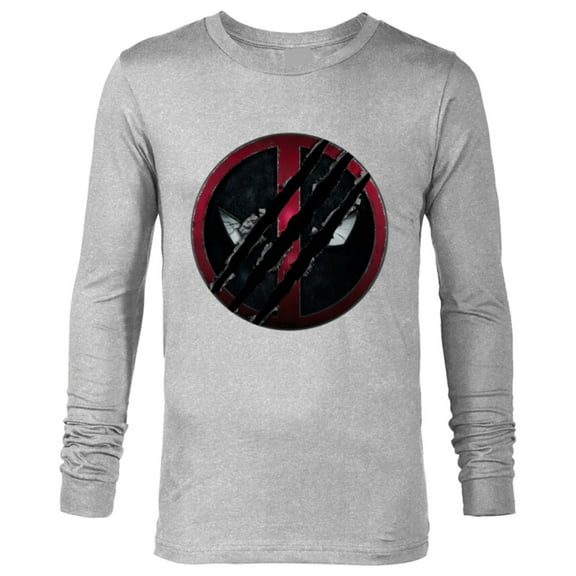 Marvel Studios Deadpool & Wolverine Claws Slashed Icon- Long Sleeve T-Shirt for Men - Customized-Athletic Heather