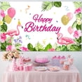 thumbnail image 4 of Décoration de Fête d'Été à Thème Flamant Rose, Bannière Flamant Rose, Fournitures de Fête, Photomaton Floral Tropical, Décoration de Fête à Thème Hawaïen pour Fête d'Anniversaire, Fête de Plage Luau, 70.8 x 43.3 Pouces, 4 of 7