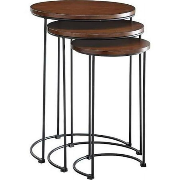 Mackintosh Round Nesting Tables, Chestnut & Black