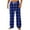 #H-Blue, variant on GuangCheng George Men Plaid Flannel Lounge Pants Soft Comfortable Elastic Drawstring Waist Loose Fit Sleepwear Pajama Bottoms,Size:XL