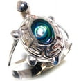 thumbnail image 2 of Natural Abalone Shell Gemstone, 925 Sterling Silver Turtle Designer Finger Ring for Women, Unique Style Fashion Party Gift Modern Ring Jewelry By Artisans, Size T1/2, 2 of 6