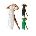 thumbnail image 5 of xiaxaixu Paréos Tricotés pour Femmes, Robe d'Été Dos Nu à Fente et Tour de Cou avec Franges pour Plage et Maillot de Bain, 5 of 5